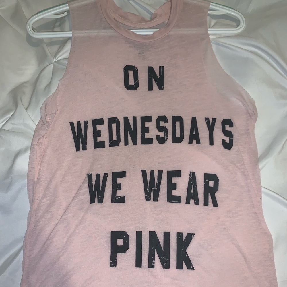 🟣Baby pink Mean Girls burnout tank top
